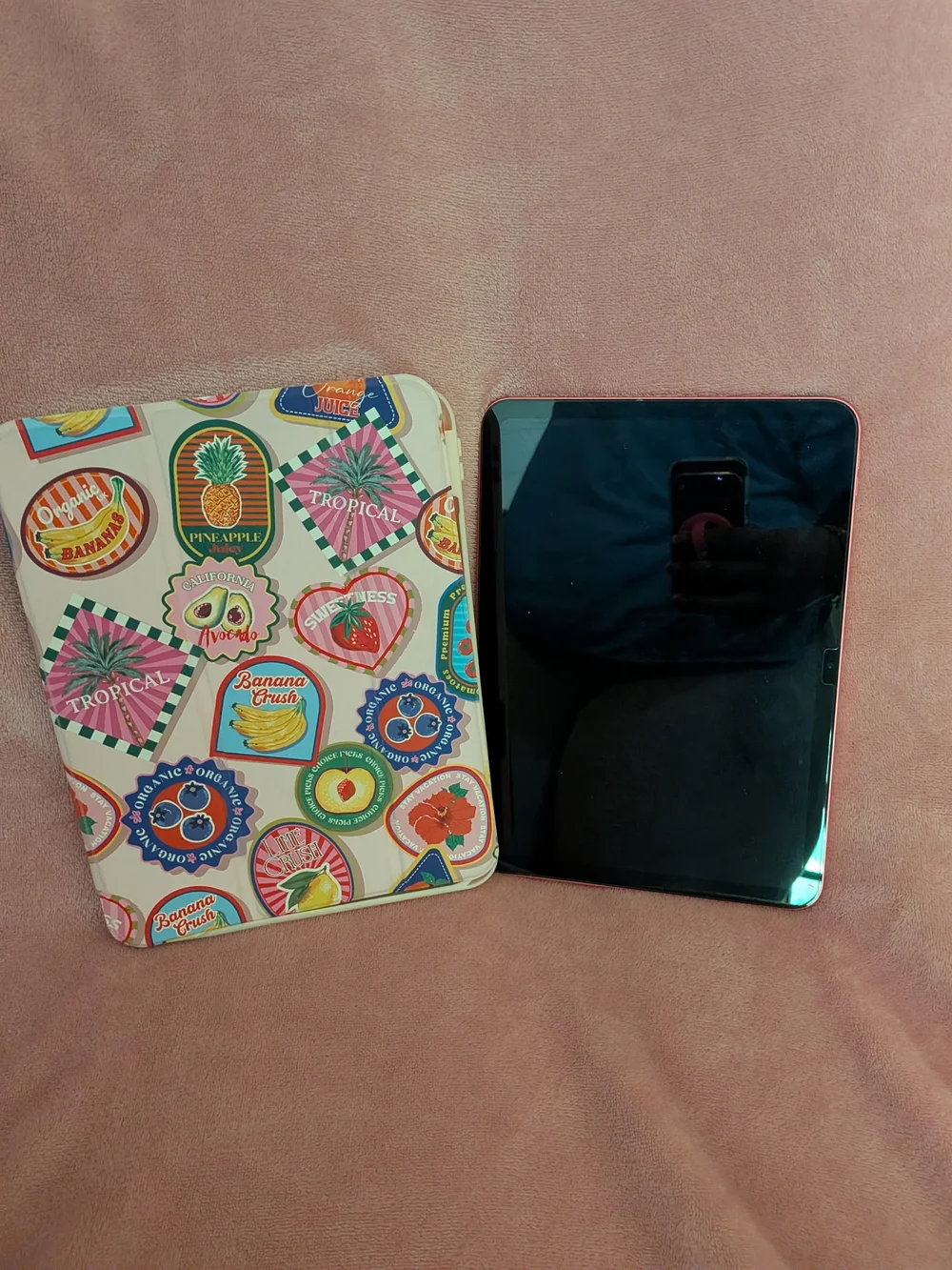 iPad 11 A16 128 GB Pink Tablet with Decorative Tropical Case